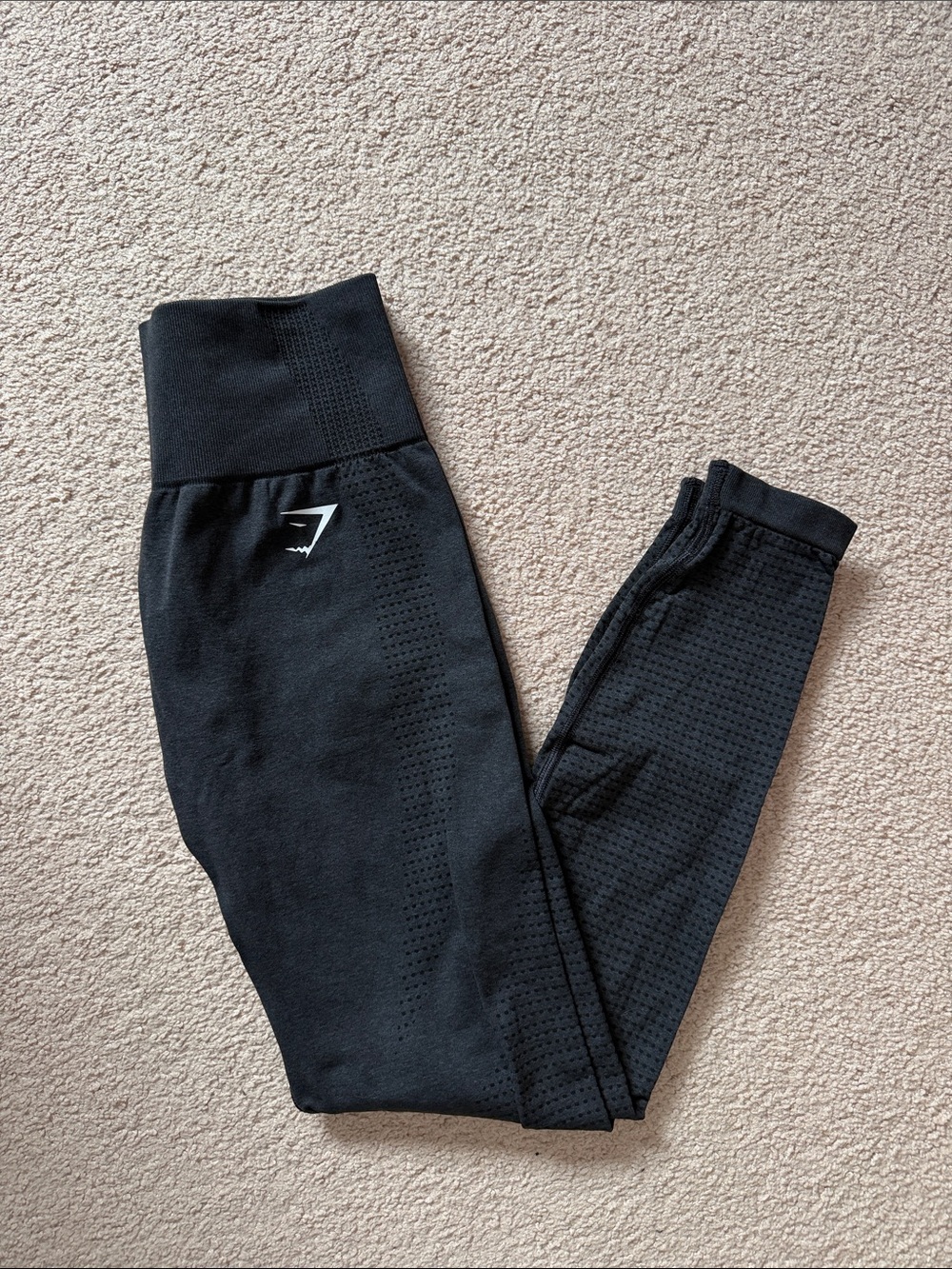Gymshark Black Seamless High-Waist Leggings with Perforated Panels